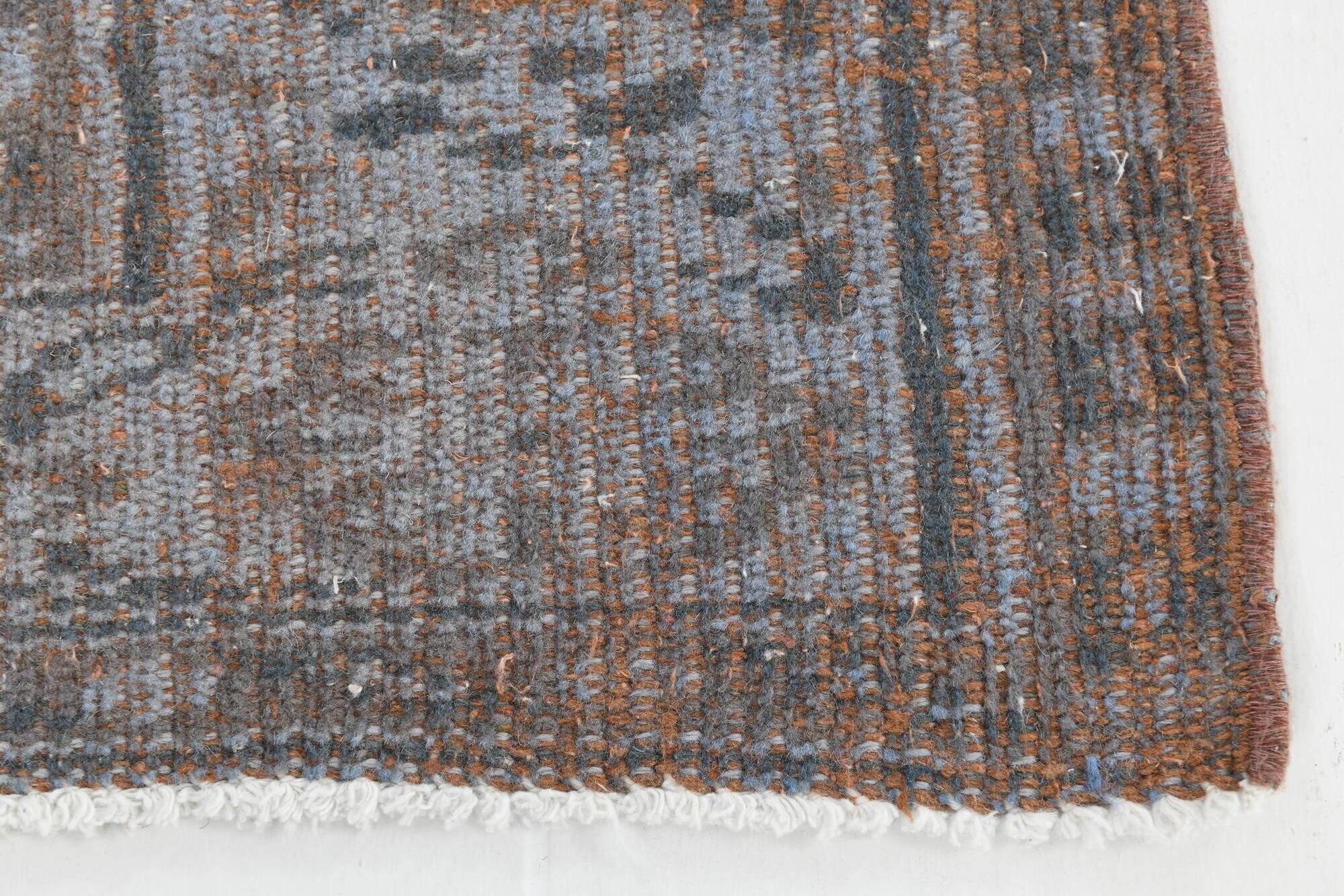 Slate Blue & Taupe Decorative Turkish Vintage Carpet Rug, 176x279 Cm