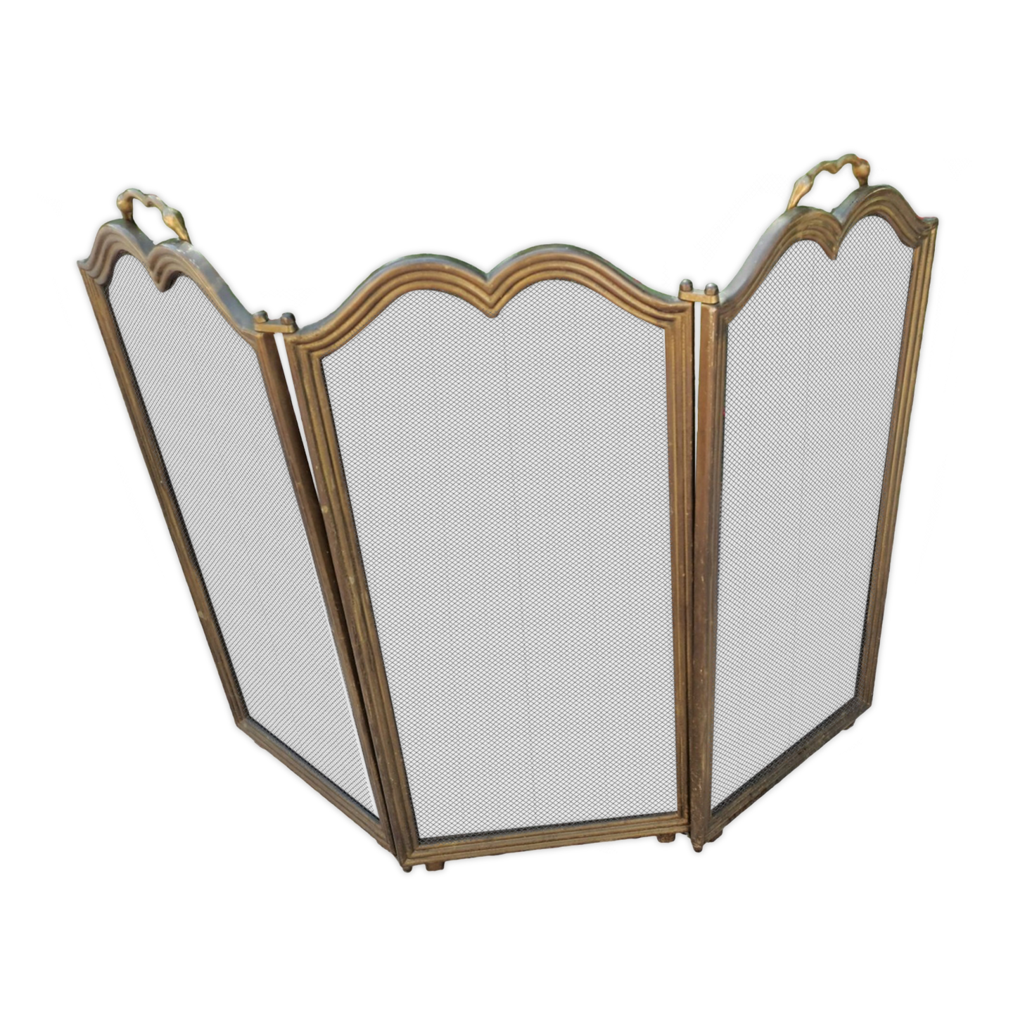 Brass fireplace screen