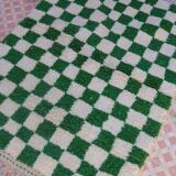 Fir green checkered Berber rug
