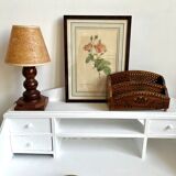 Vintage mail rack in wood and brass