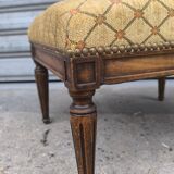 Louis XVI period wooden and velvet ottoman