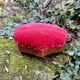 Red velvet footstool in the Louis XV style