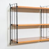 Etagère String années 60, étagères en noyer