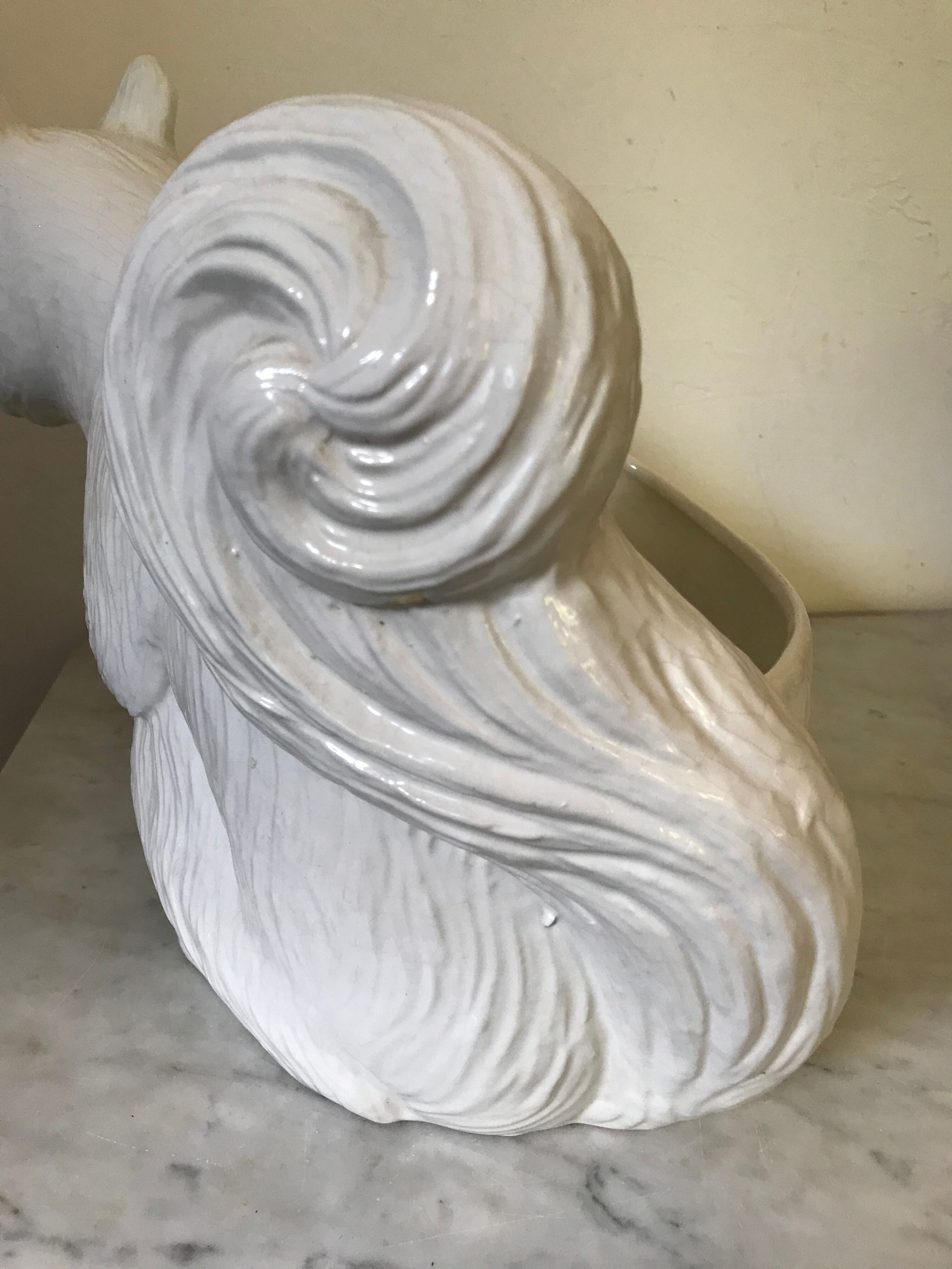 Cracked ceramic zoomorphic pot cache