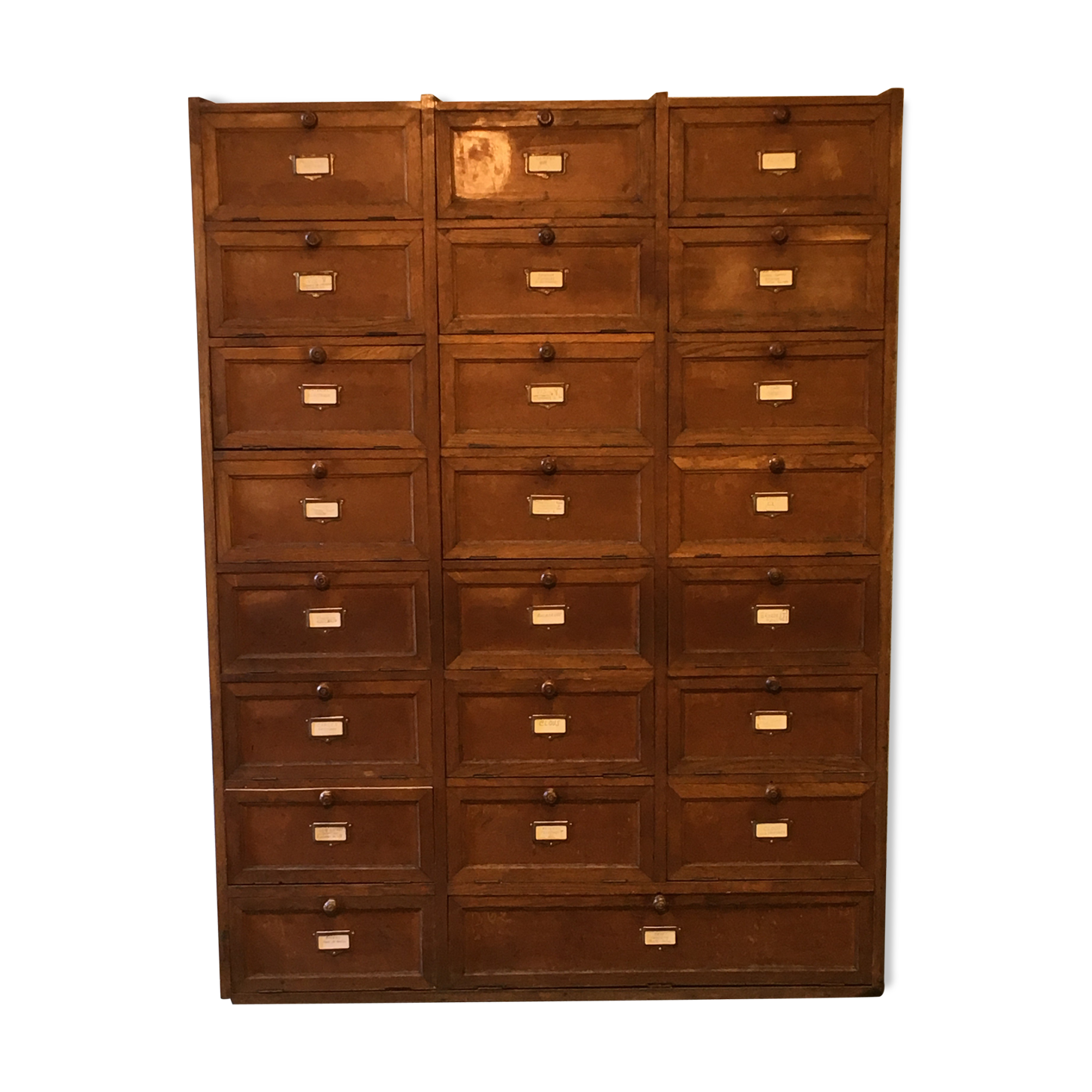Meuble de métier ancien en bois à clapets