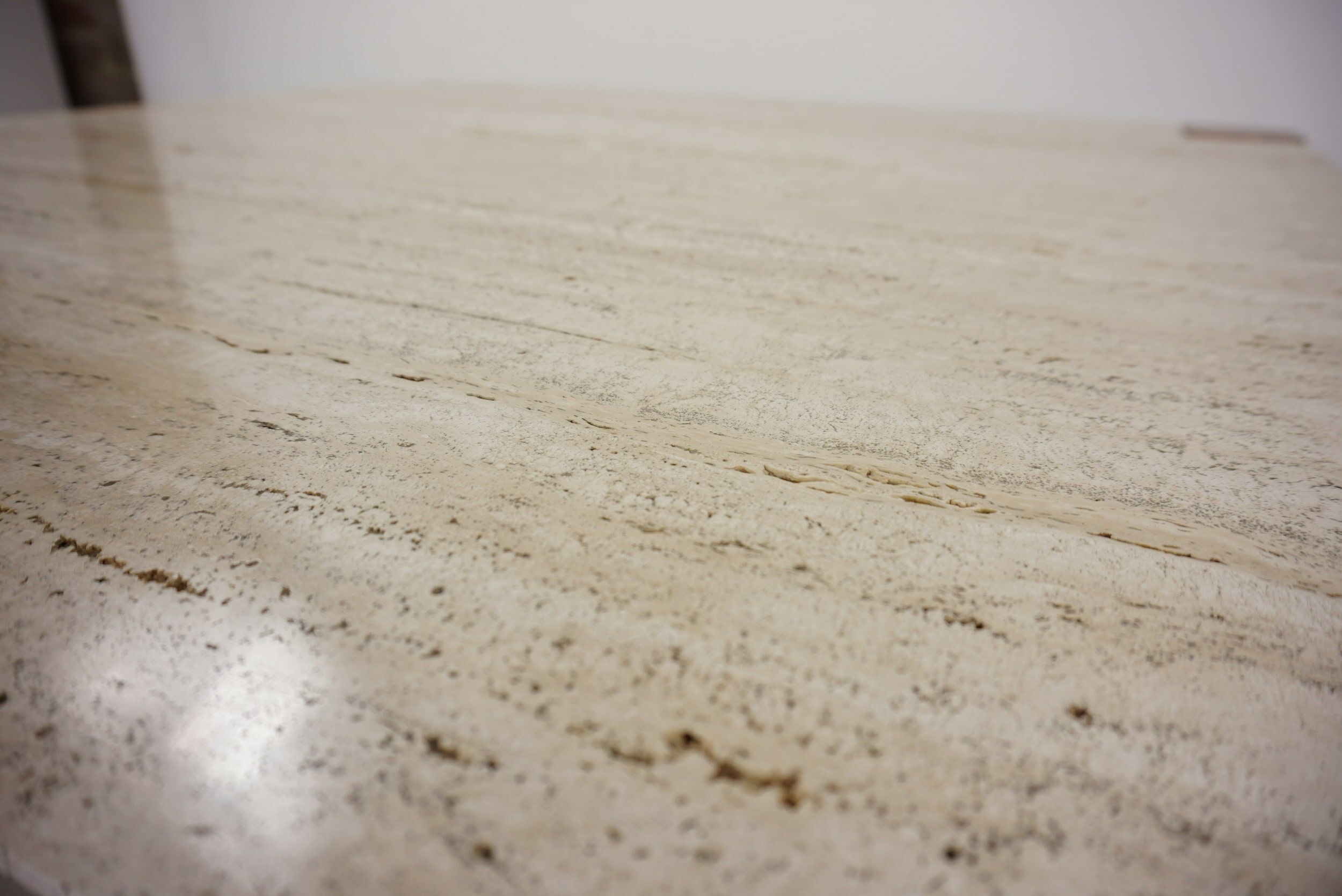 60s coffee table in teak and travertine