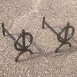 Pair of modernist andirons