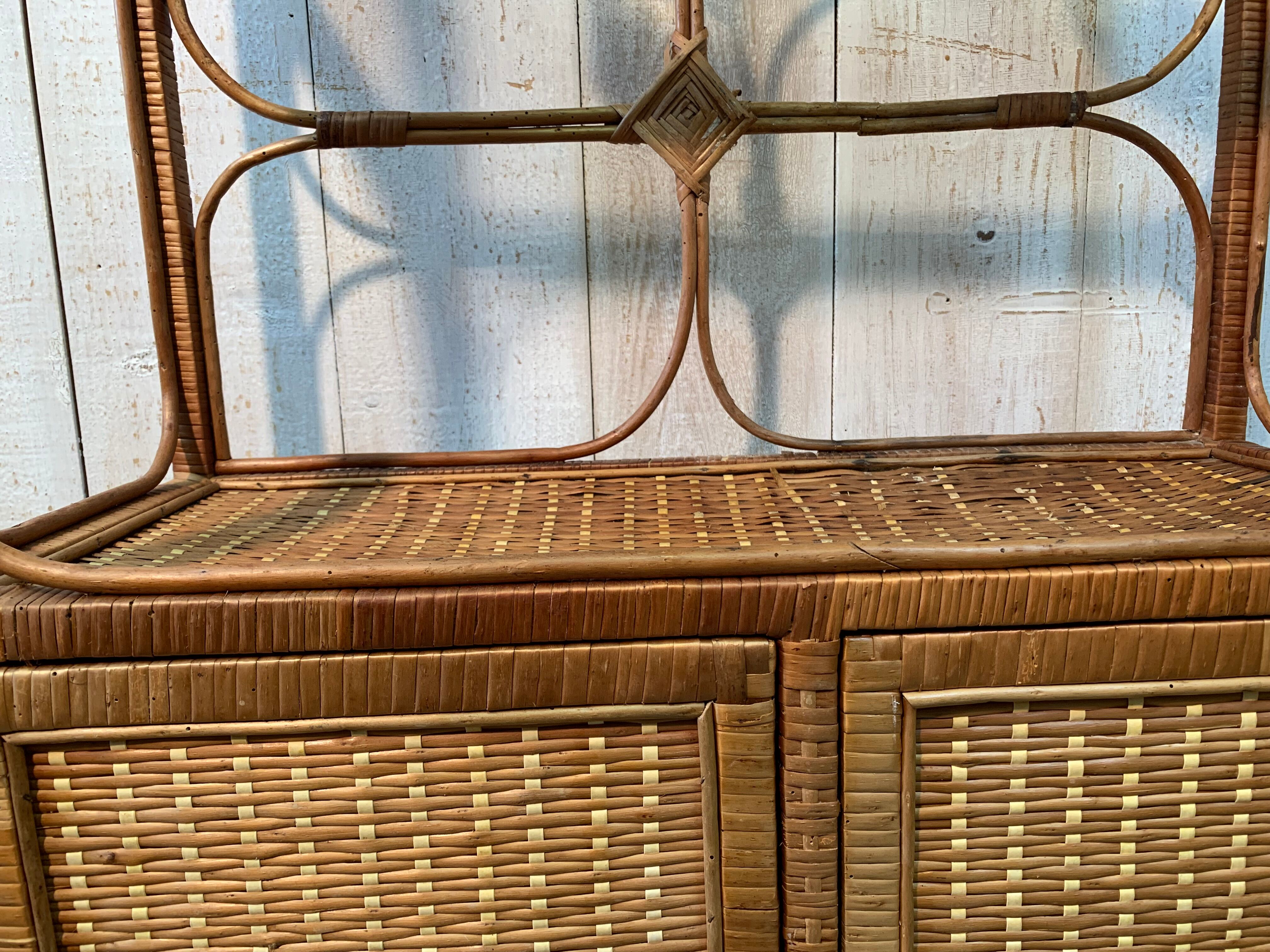 Vintage rattan shelf