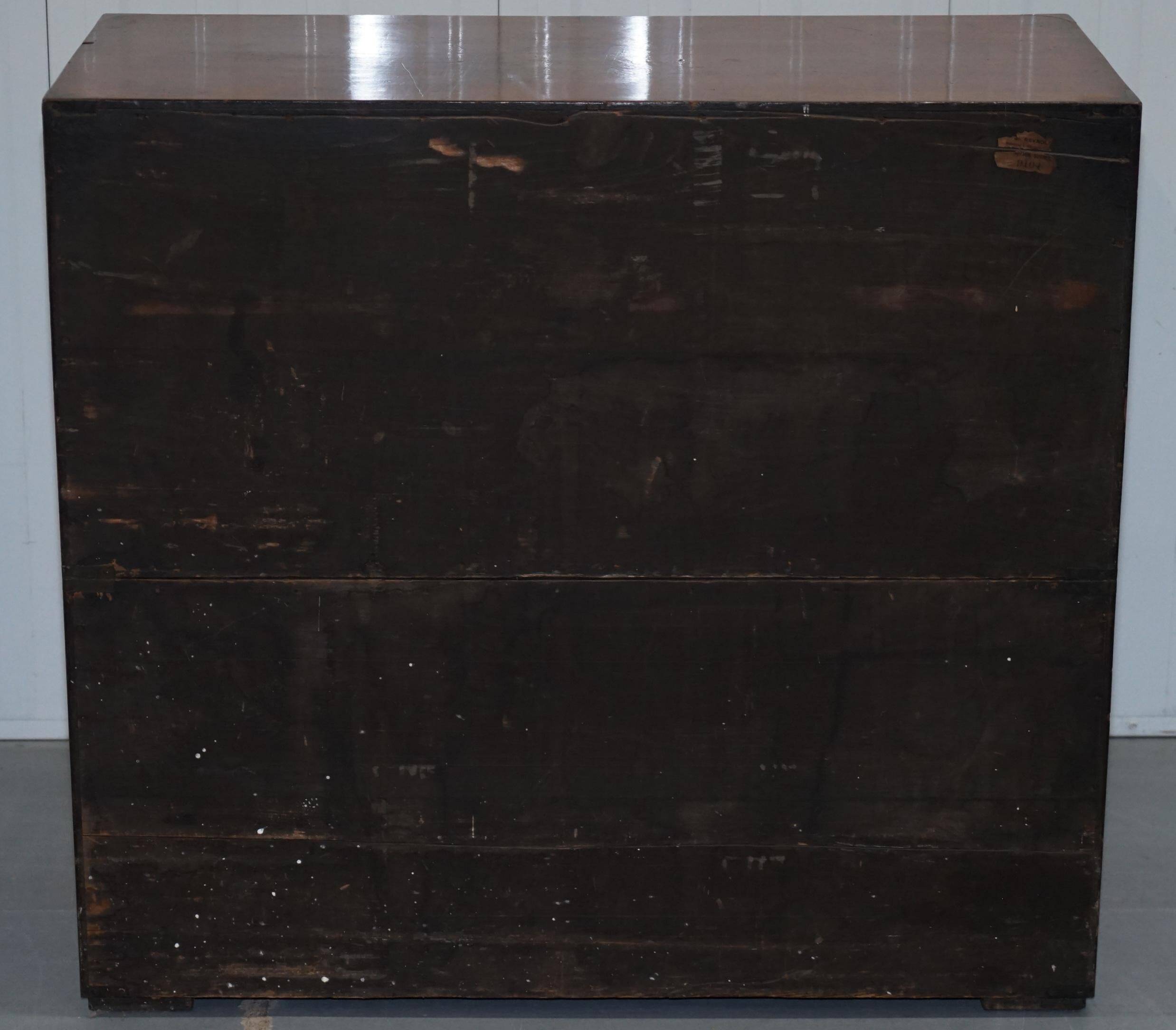 Commode de campagne estampillée Army & Navy C.S.L avec bureau rabattable
