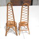 Set of two differents rattan garden chairs by Vittorio Bonacina, 1950s
