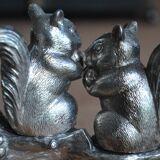 Silver-plated squirrel salt and pepper shakers