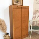 Vintage double curtain filing cabinet