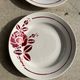 Set of 4 plates Sylvain Moulins des Loups burgundy rose decoration