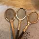 Set of 3 old tennis rackets