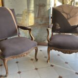 Paire de fauteuils style Louis XV