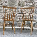 Pair of bistro chairs and bohemian beech