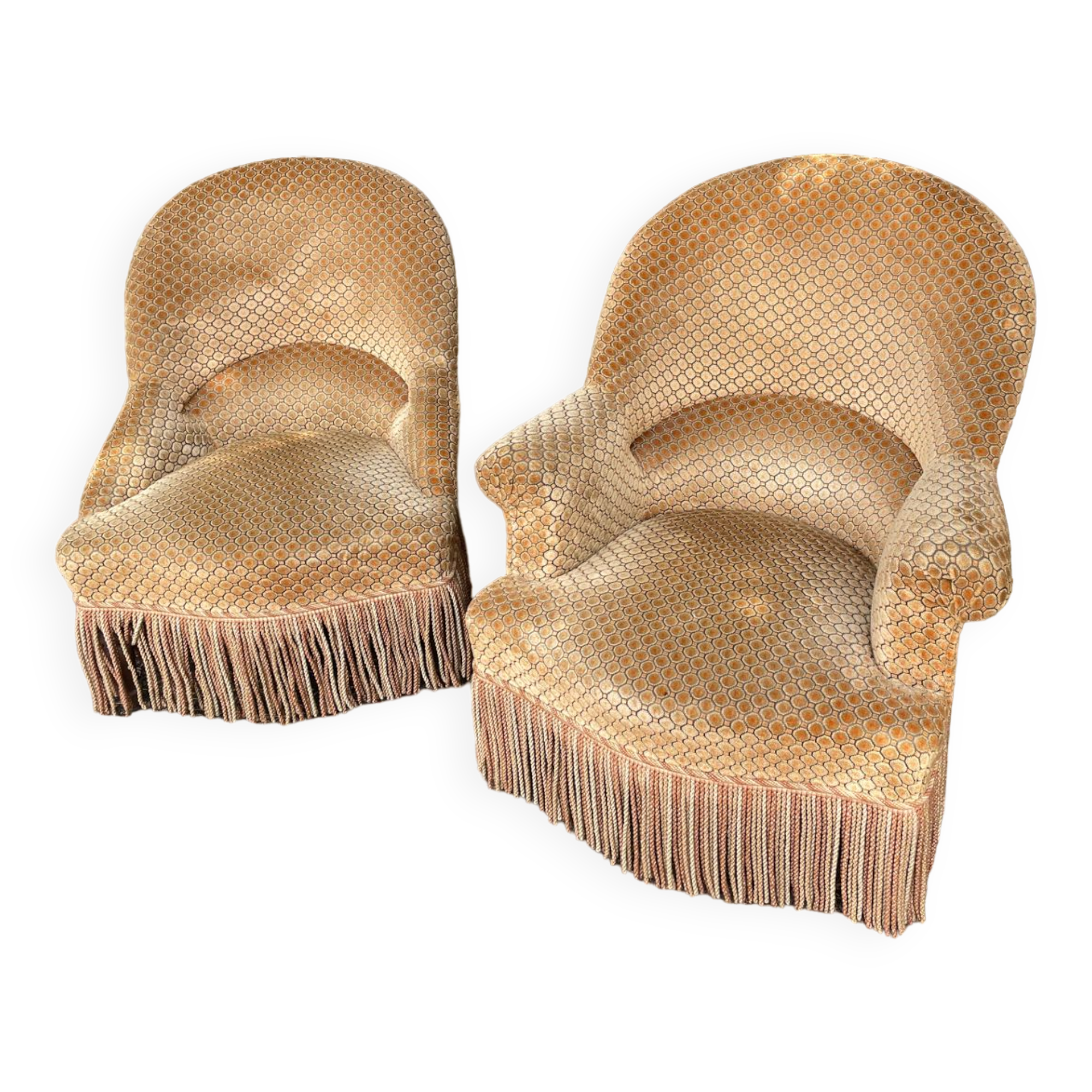 Piary of vintage toad armchairs