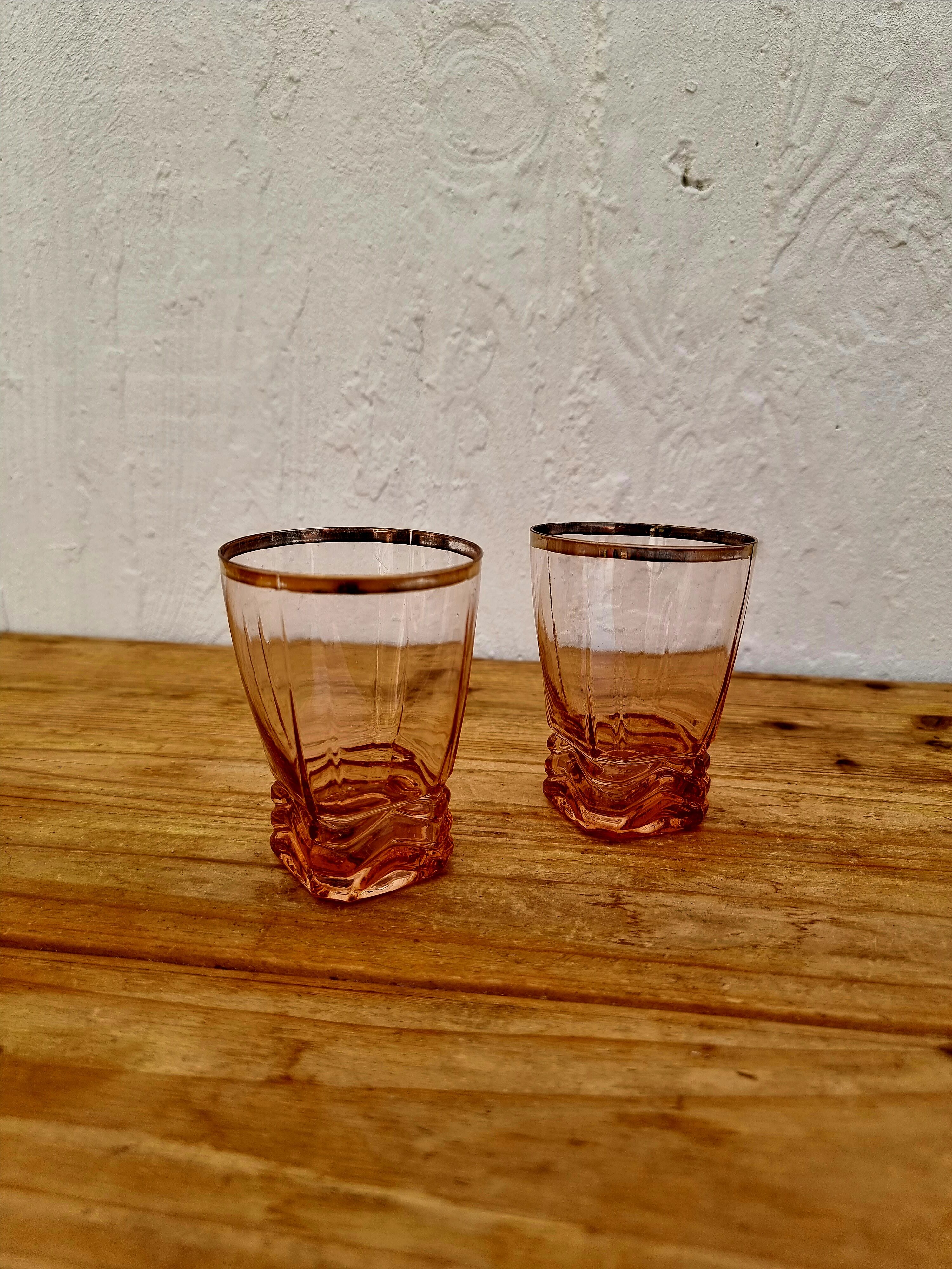 Set of 2 vintage rosaline glasses