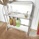 Vintage foldable white bar trolley