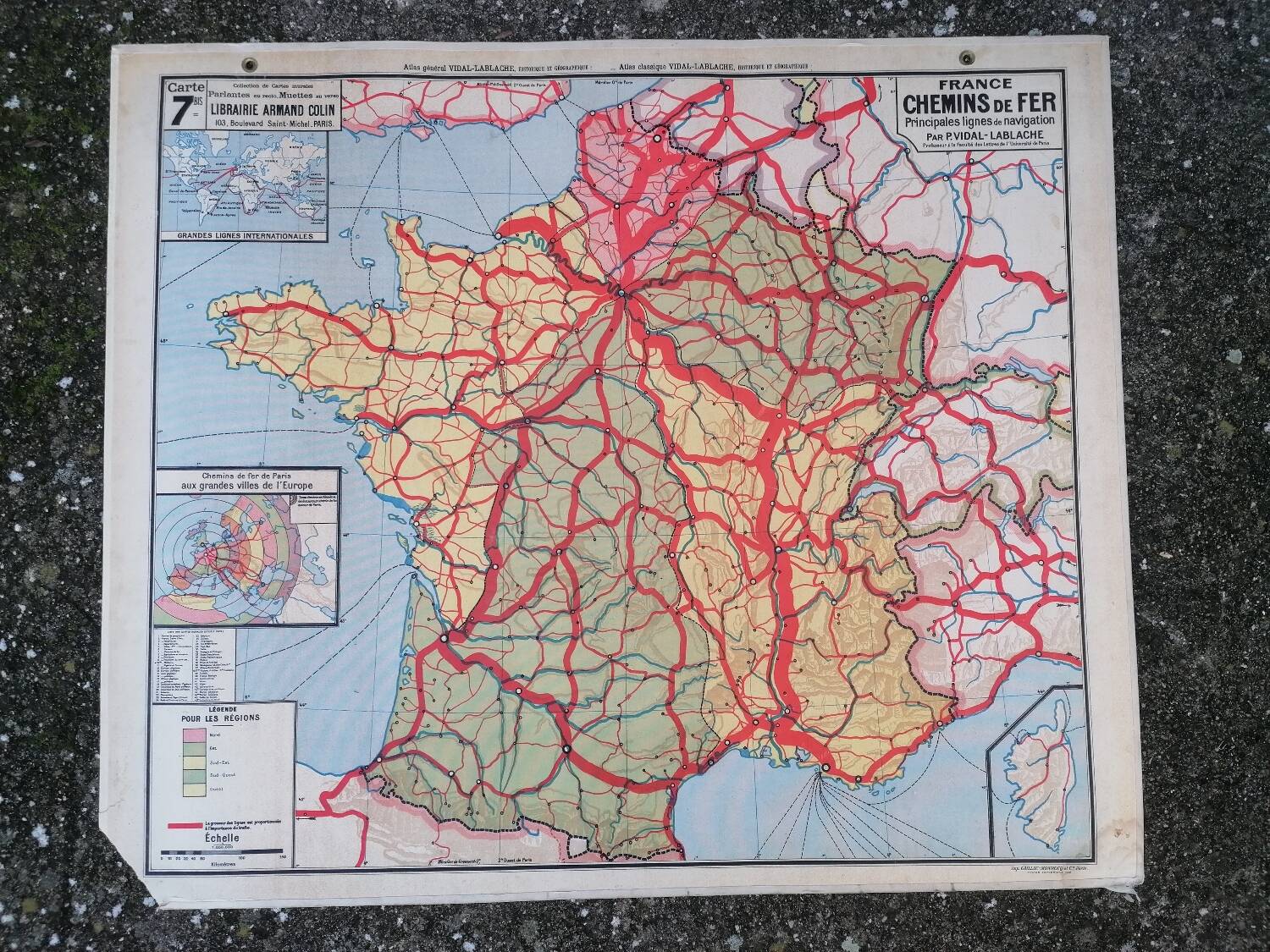 Old map France Chemins de fer Lablache.