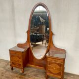 Hairdresser Art Deco styke from the early 20th century in mahogany with marquetry and mother-of-pear details
