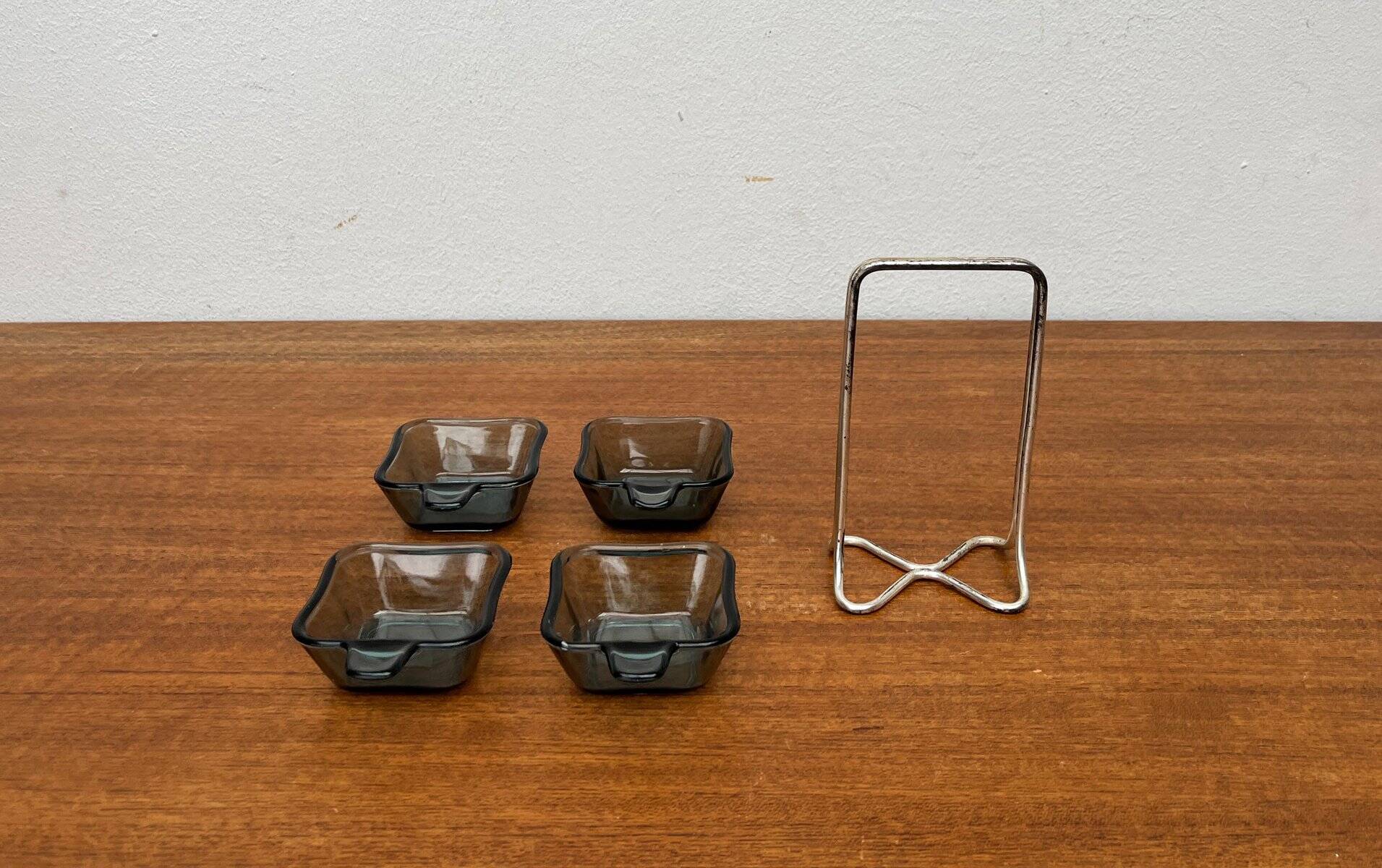 Stackable German ashtrays from the mid-century by Wilhelm Wagenfeld for WMF, 1960s, set of 5.