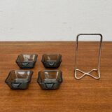 Stackable German ashtrays from the mid-century by Wilhelm Wagenfeld for WMF, 1960s, set of 5.
