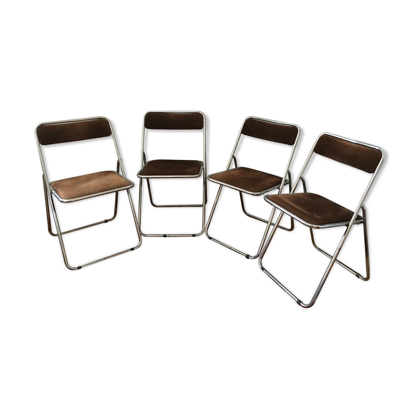 Lot de 4 chaises pliantes en velours