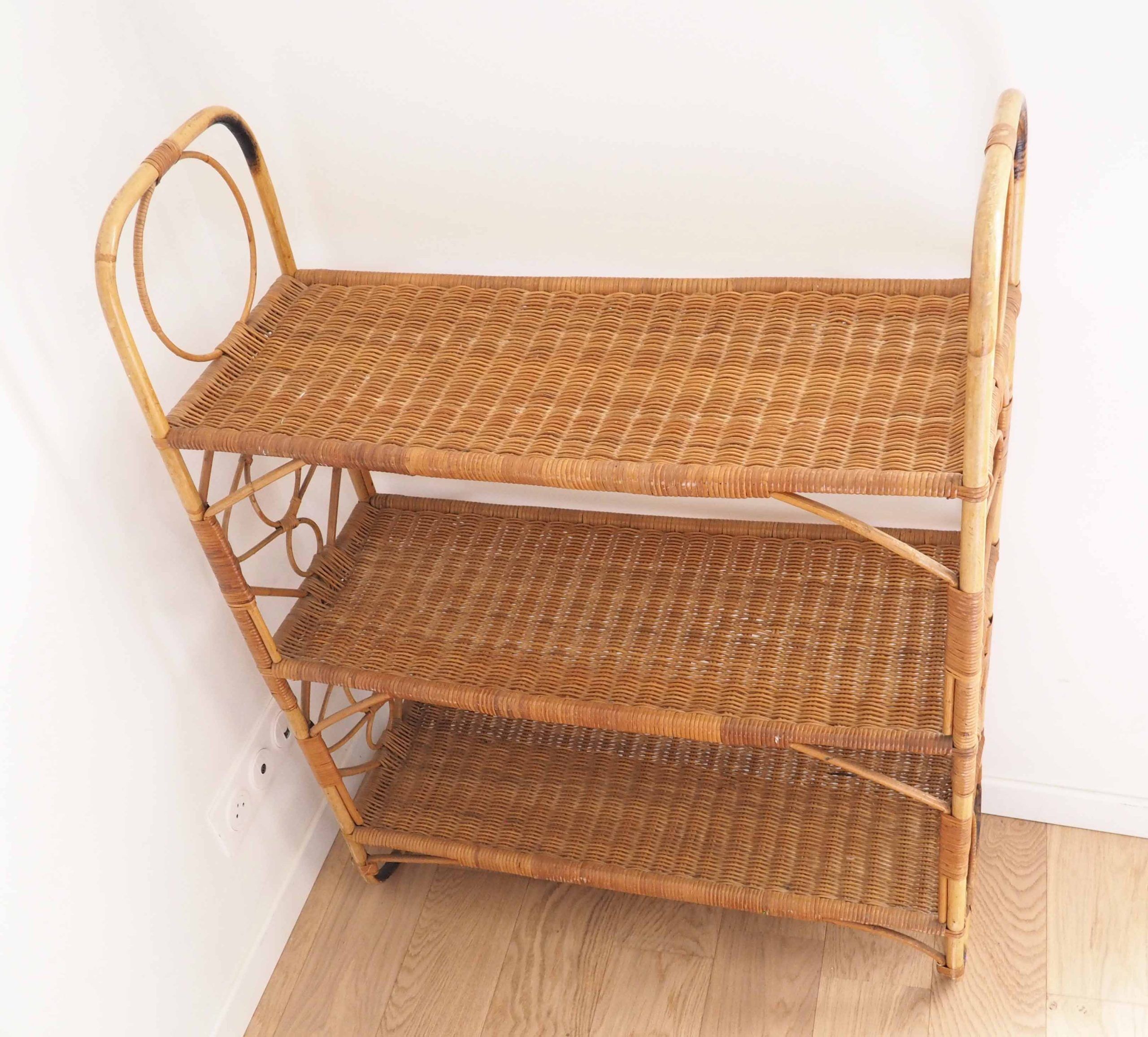 Rattan bookcase