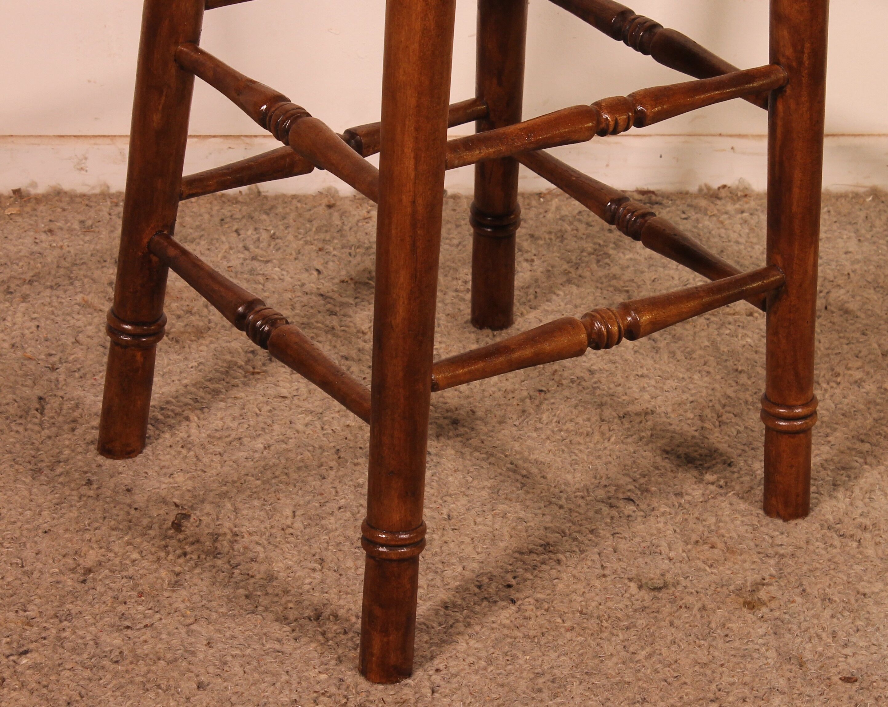 19th-century elm bar stool
