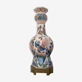 Vase Delft potiche céramique montée sur bronze XIXème