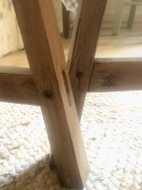 Antique wooden farm bench