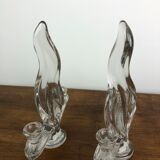 Flame candle holders in vintage crystal 60