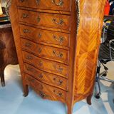 Semainier Louis XV marble brocatello and bronze