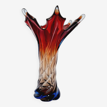 Large Murano glass vase by Fratelli Toso mid century style from the 70s