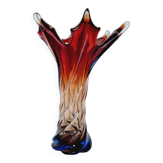 Grand vase en verre de Murano par Fratelli Toso style milieu du siècle des années 70