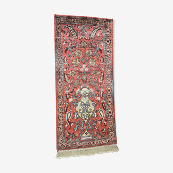 Oriental carpet in cashmere and silk 44x92cm