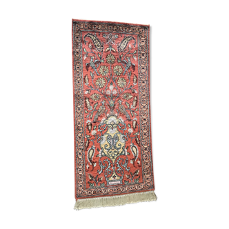 Oriental carpet in cashmere and silk 44x92cm