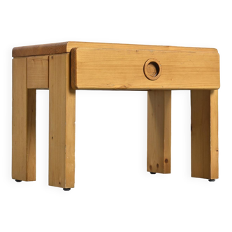 Bedside table of Les Arcs in solid pine, circa 1975