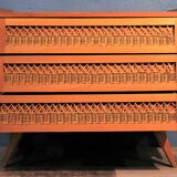 Chest of drawers rattan 3 drawer 1960 s