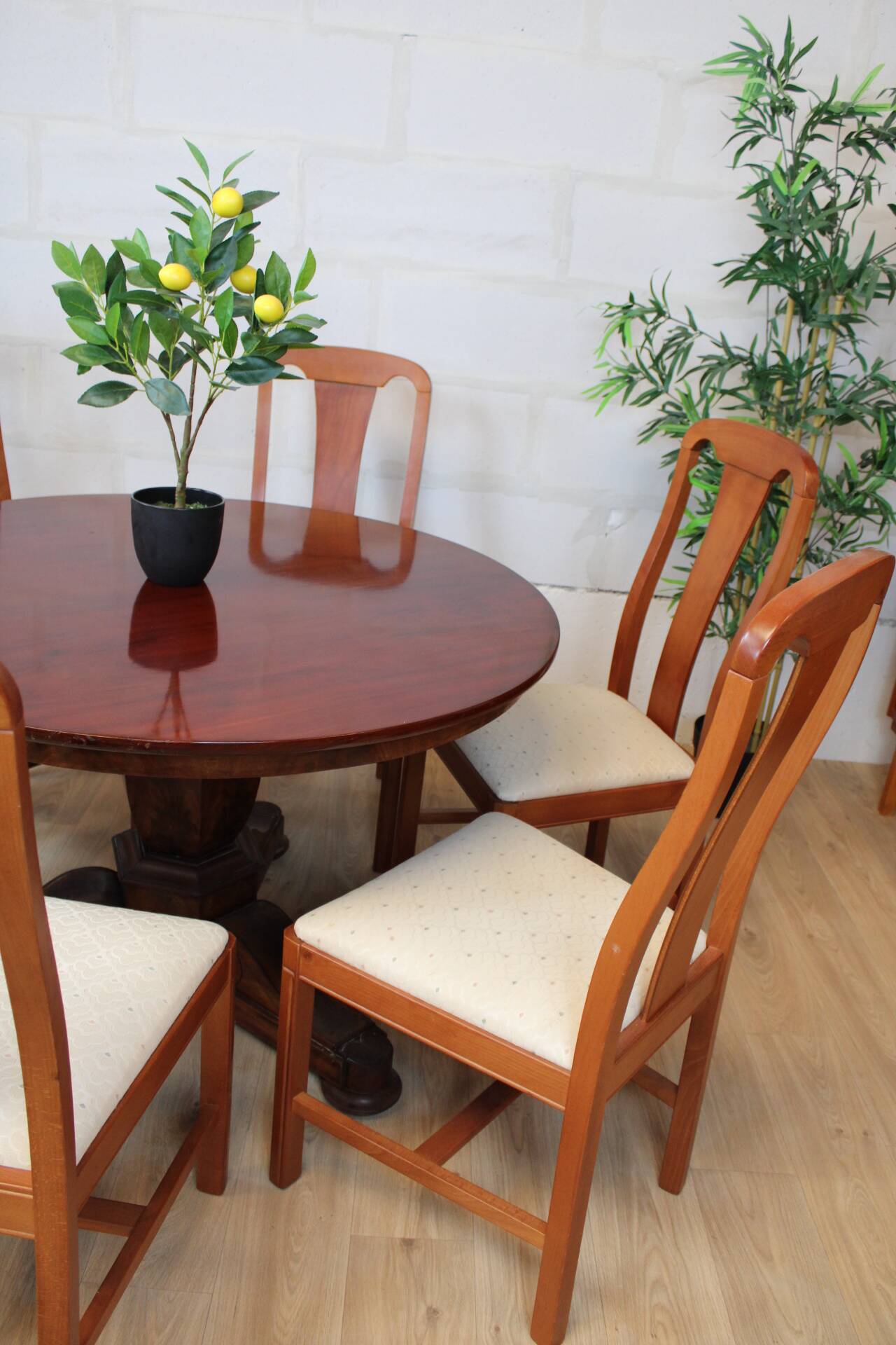 Round Empire style table in Mahogany France