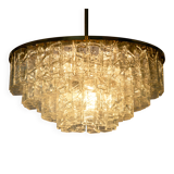Doria Chandelier Mid-Century Frosted Glass, 1960s, Germany