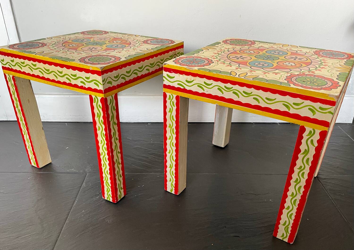 Pair of bedside or end table side tables