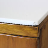 Vintage Nightstands with White Glass Tops, 1970s, Set of 2