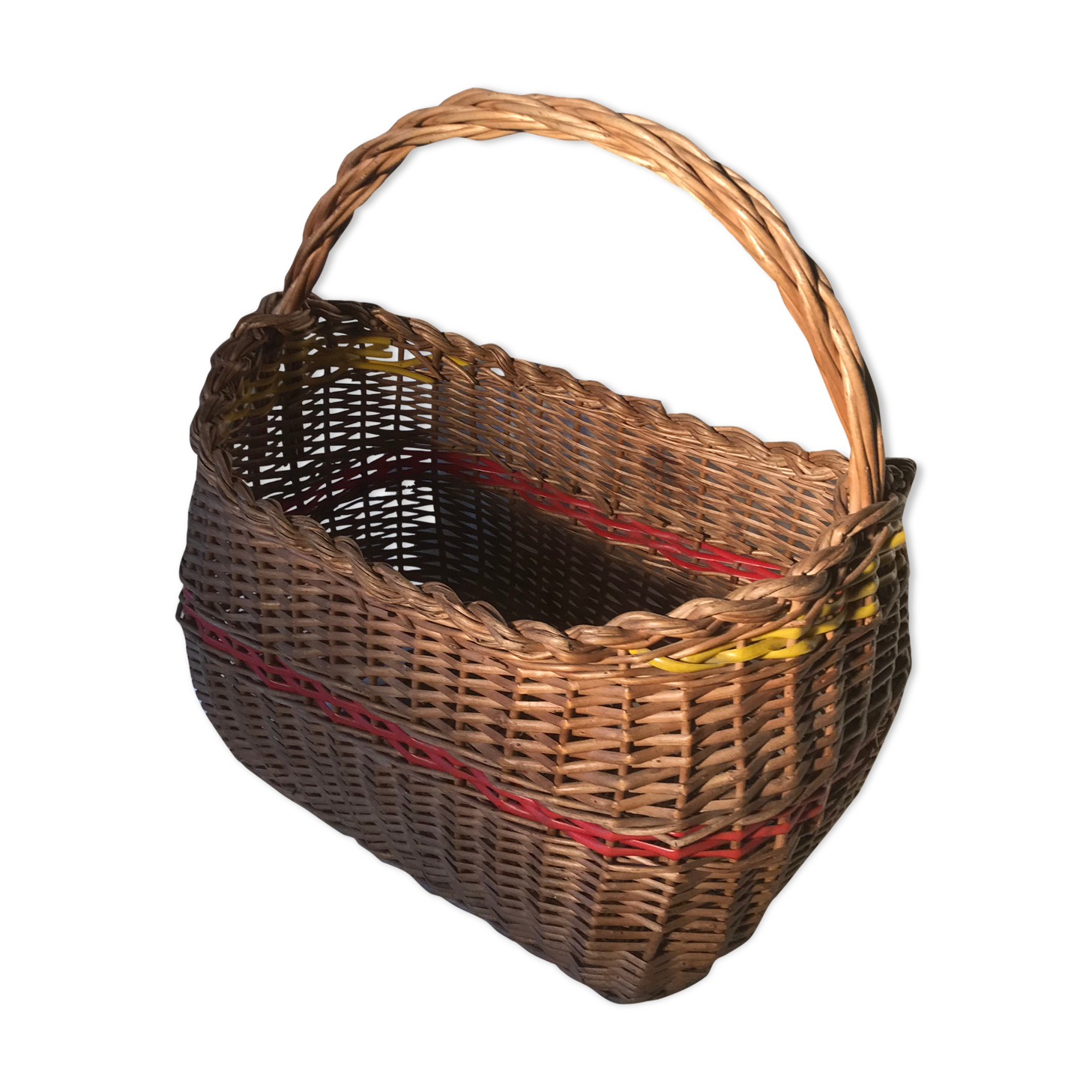Old Deco Basket in Braided Wicker - Anse Vintage