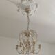 Lampadario stile romantico in ottone e cristalli