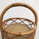 Desserte bar ronde en rotin osier vintage 1960