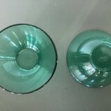 2 coupelles Huilor en verre vert
