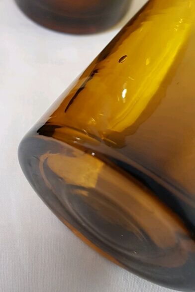 6 glasses amber glass