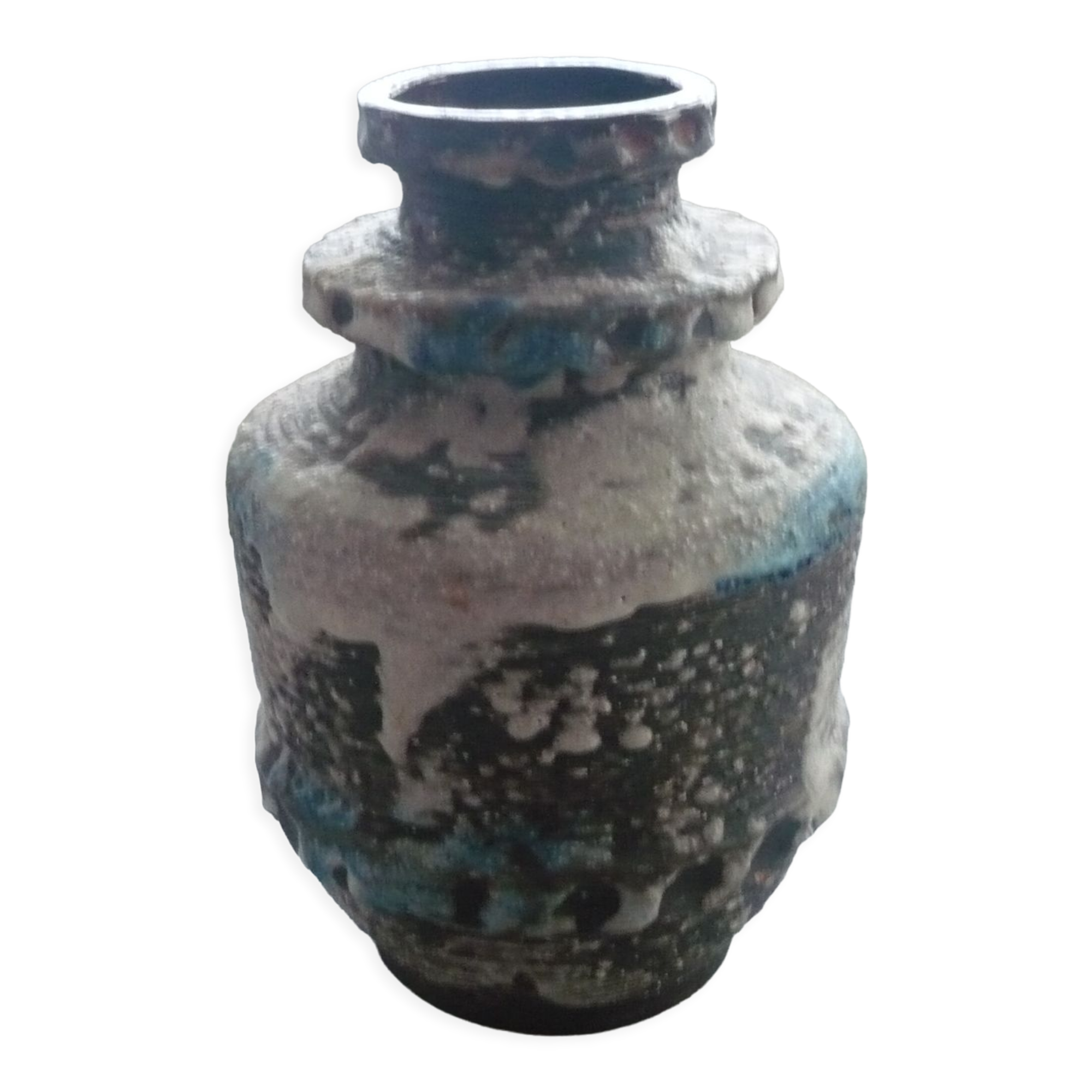 Ceramic vase with fat lava decor, Germany 7323-25